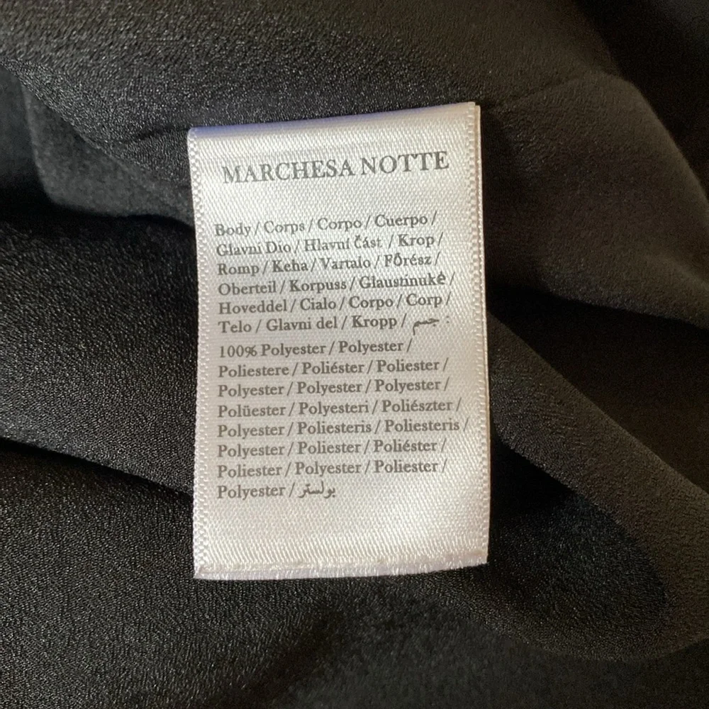 Marchesa Notte Elegant Black One-Shoulder Cocktail Dress sz 2 - Picture 4 of 5